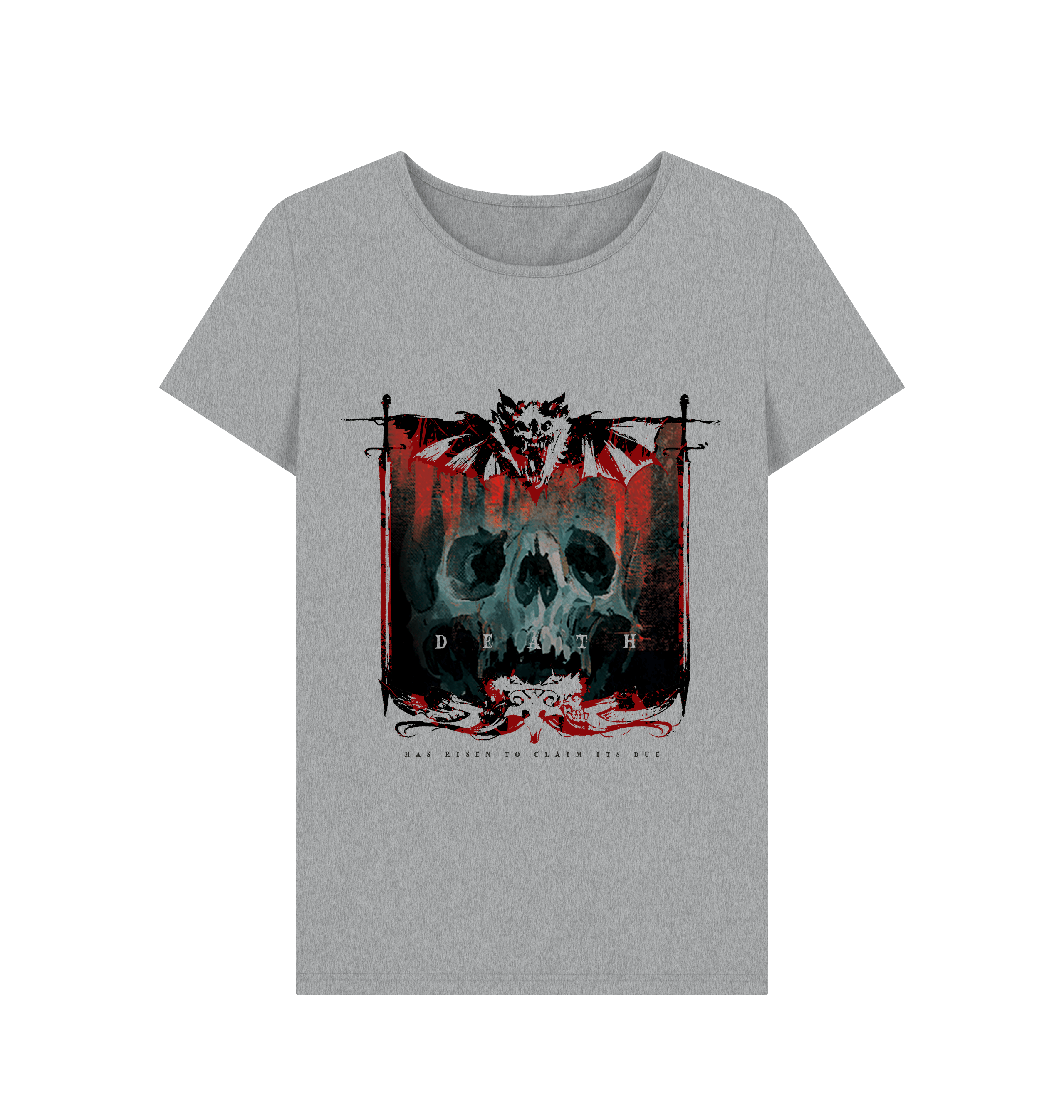 Athletic Grey Skull Fitted T Shirt